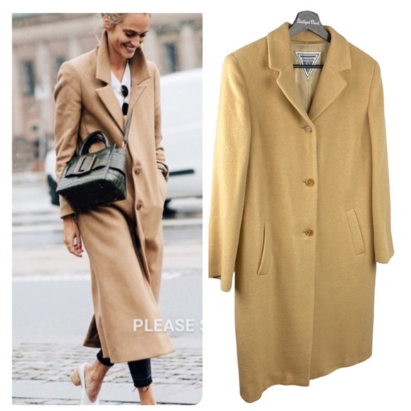 Marvin Richards Jackets & Blazers - Marvin Richards Vintage Tan Camel Hair Long Top Coat Large